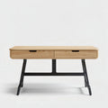 Wooden desk with two drawers and metal legs in natural finish 120 x 60 x 75cm