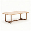 Wooden coffee table with metal legs in natural finish 120 x 60 x 45cm