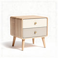 Wooden nightstand with two drawers and minimalist design 45 x 40 x 40cm