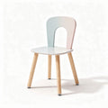 Wooden leg chair with multi-colored seat design suitable for children 40 x 40 x 80cm